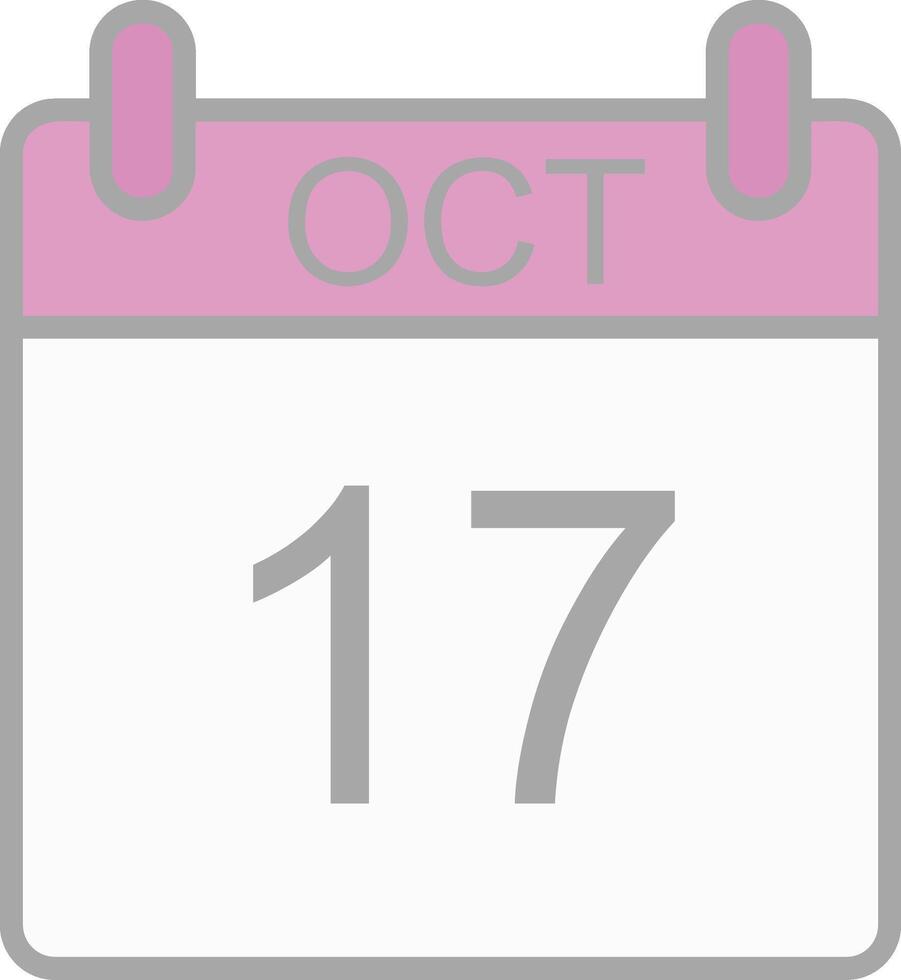 October Line Filled Light Icon vector