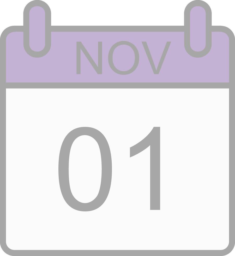 November Line Filled Light Icon vector