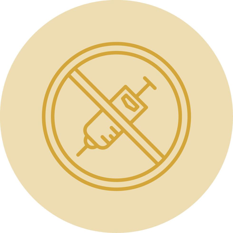 Prohibited Sign Line Yellow Circle Icon vector