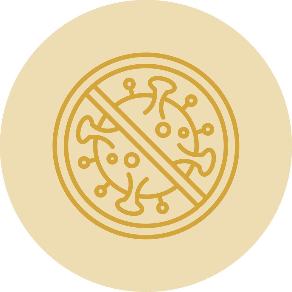 Prohibited Sign Line Yellow Circle Icon vector