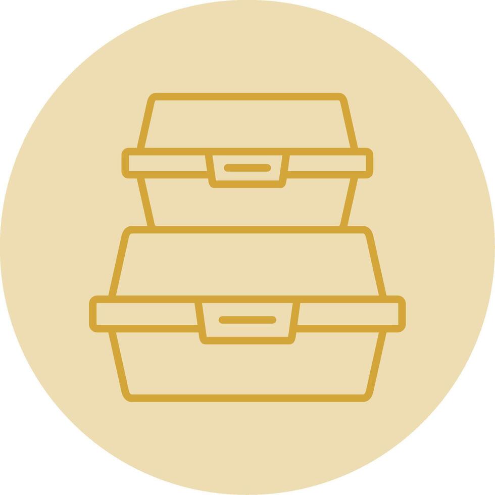 Food Container Line Yellow Circle Icon vector