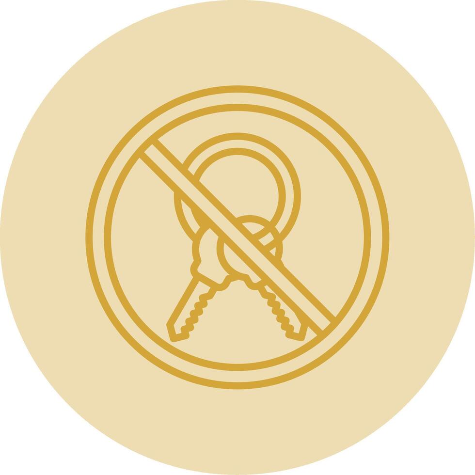 Prohibited Sign Line Yellow Circle Icon vector