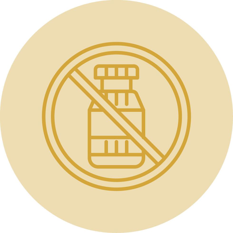 Prohibited Sign Line Yellow Circle Icon vector