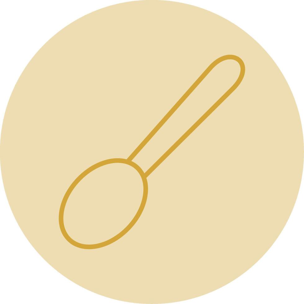 Spoon Line Yellow Circle Icon vector