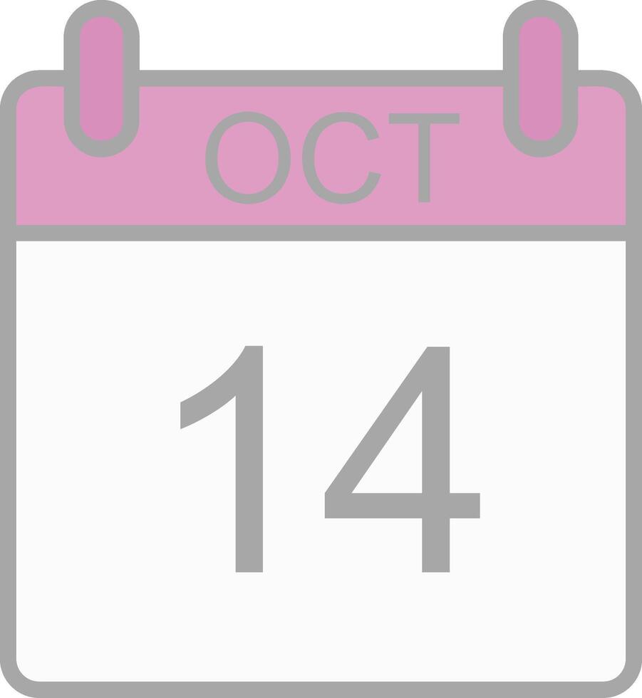 October Line Filled Light Icon vector