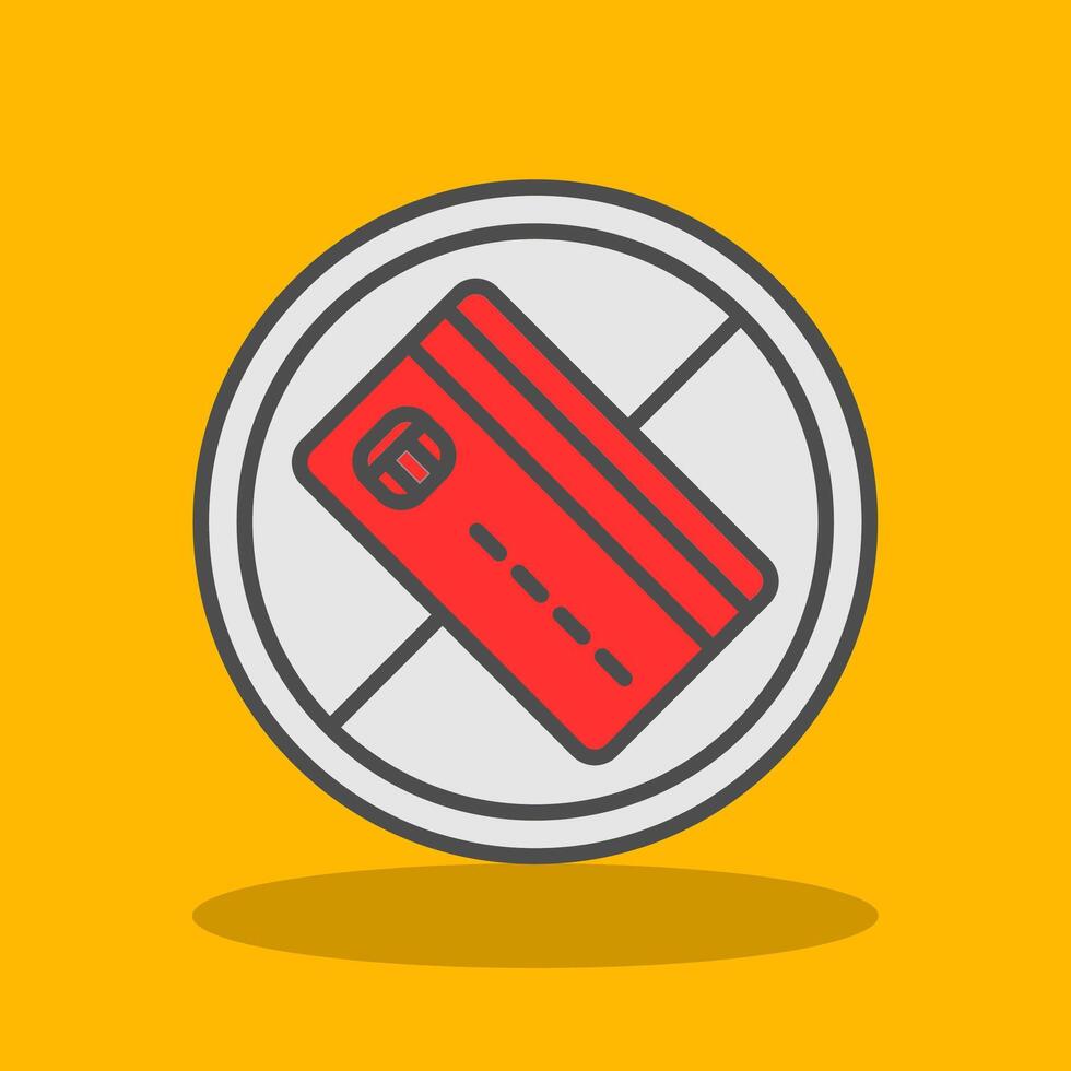 No Credit Card Filled Shadow Icon vector