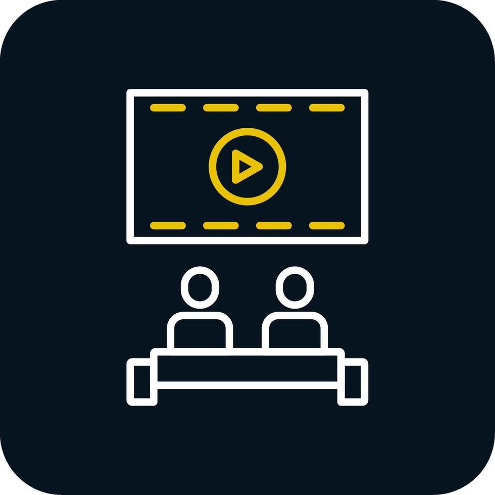 Cinema Line Red Circle Icon vector