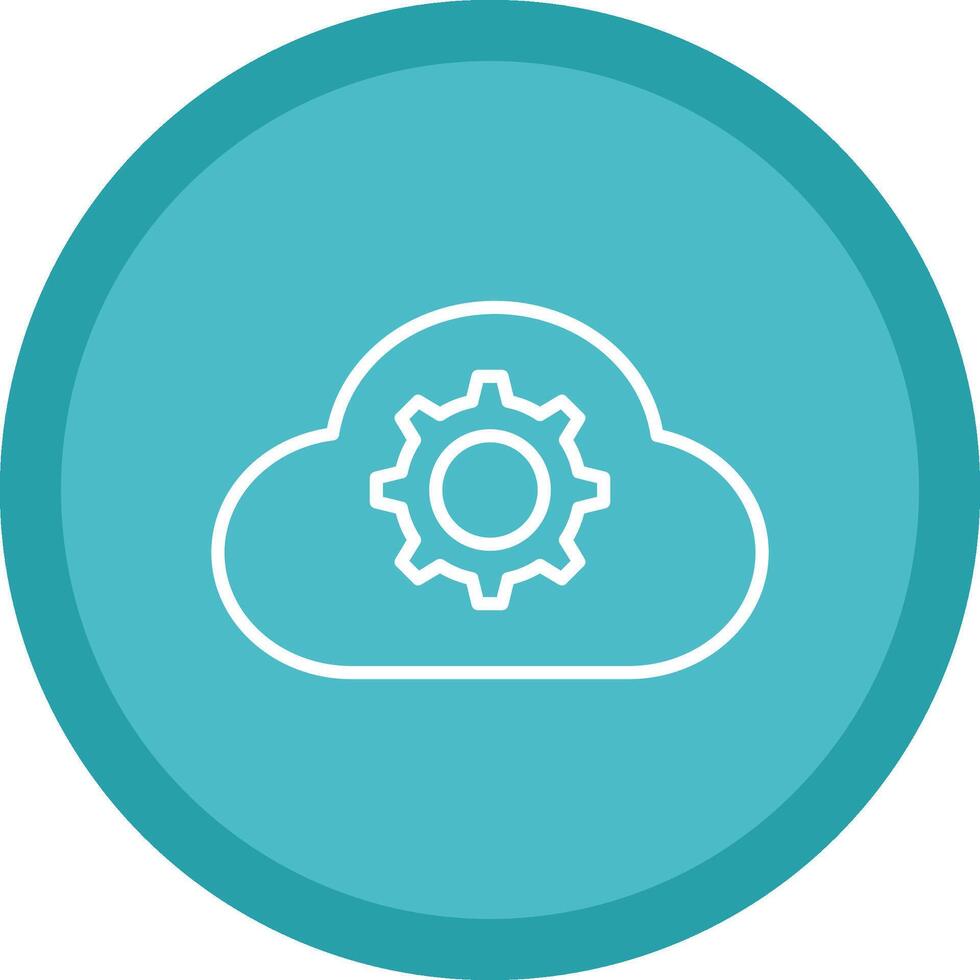 Cloud Settings Line Multi Circle Icon vector