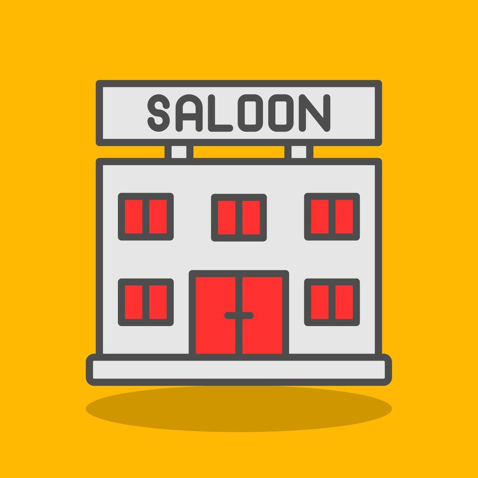 Saloon Filled Shadow Icon vector