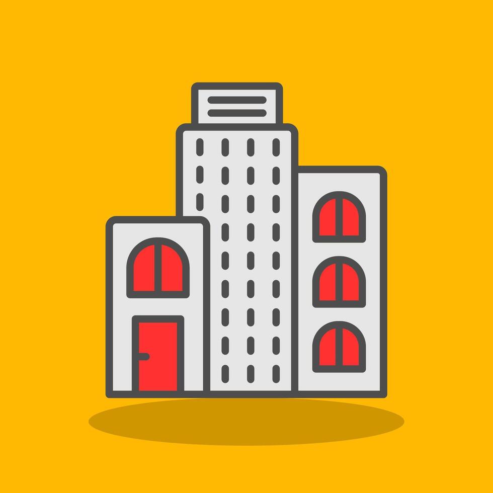 Building Filled Shadow Icon vector
