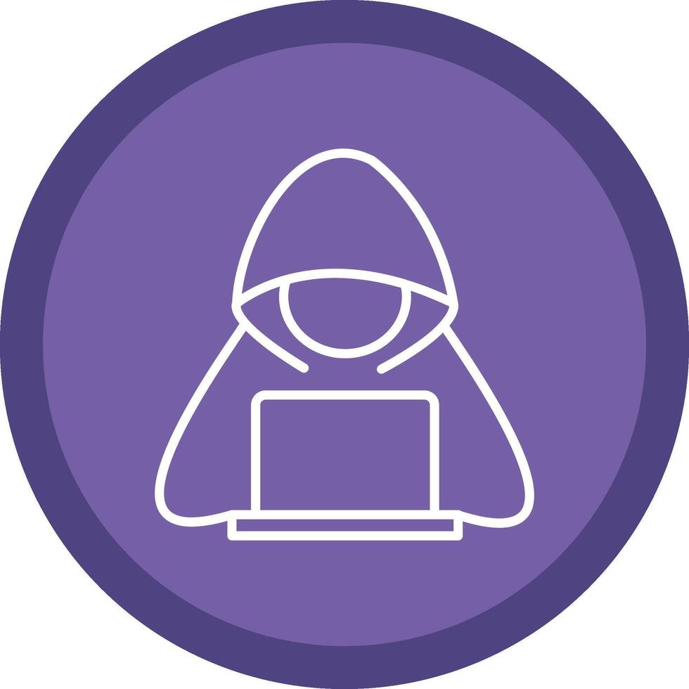 Hacker Line Multi Circle Icon vector