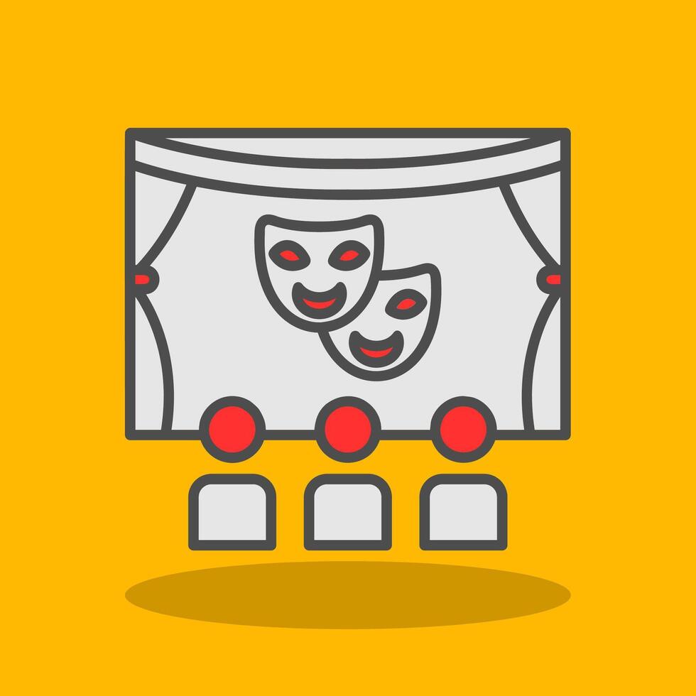 Theater Filled Shadow Icon vector