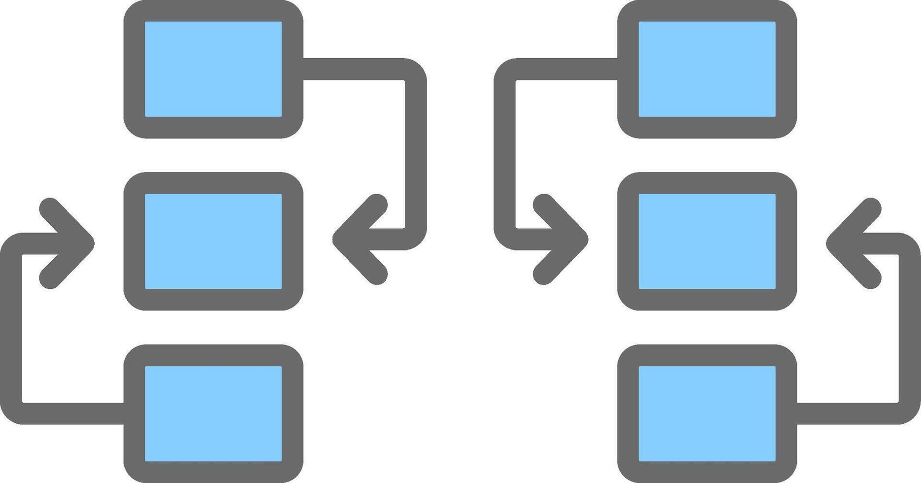 Flow Chart Line Filled Light Icon vector