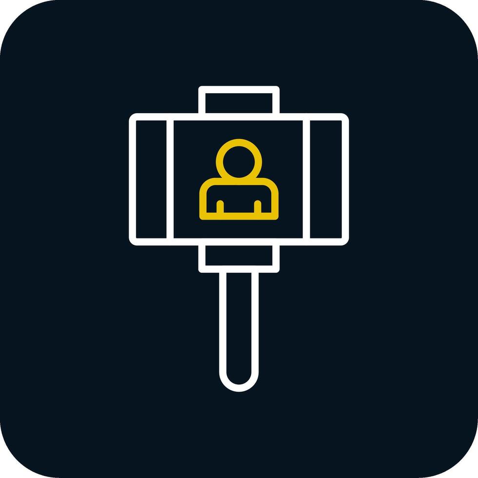 Vlogger Line Red Circle Icon vector