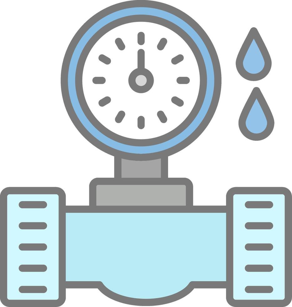 Water Meter Line Filled Light Icon vector