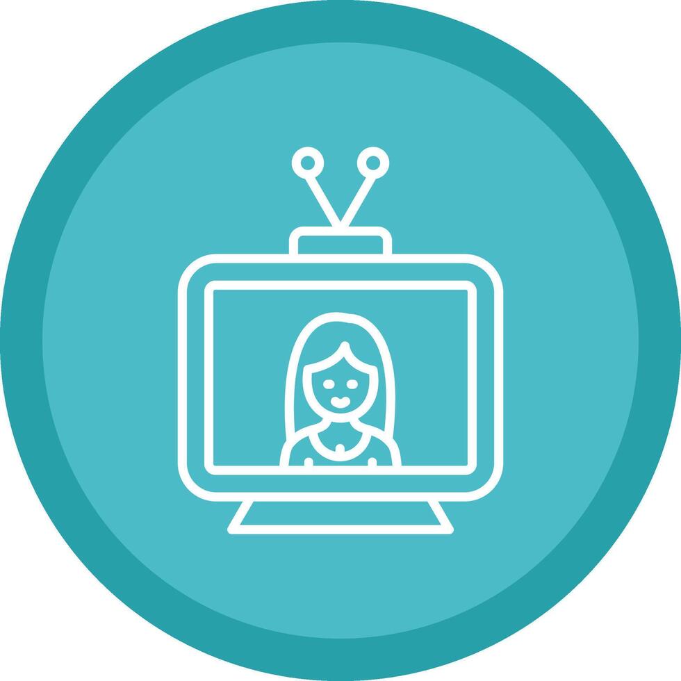 Television Line Multi Circle Icon vector