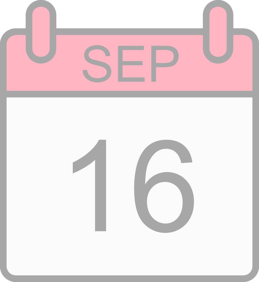 September Line Filled Light Icon vector