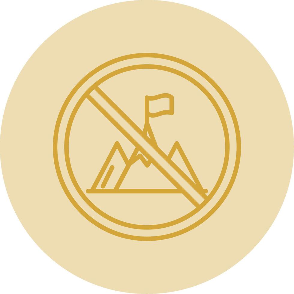 Prohibited Sign Line Yellow Circle Icon vector