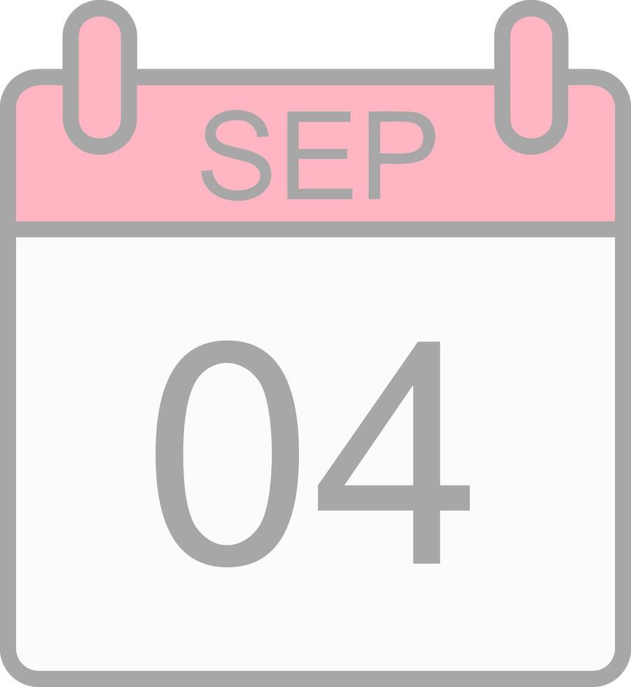 September Line Filled Light Icon vector