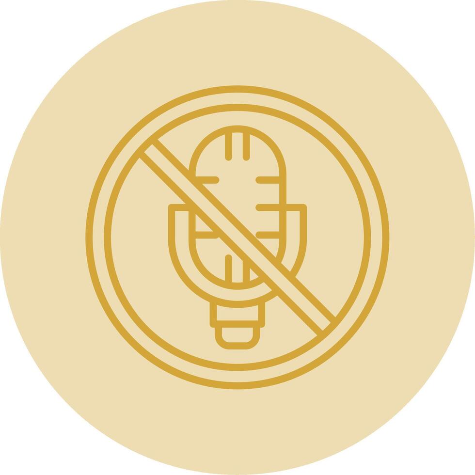 No micrófono línea amarillo circulo icono vector