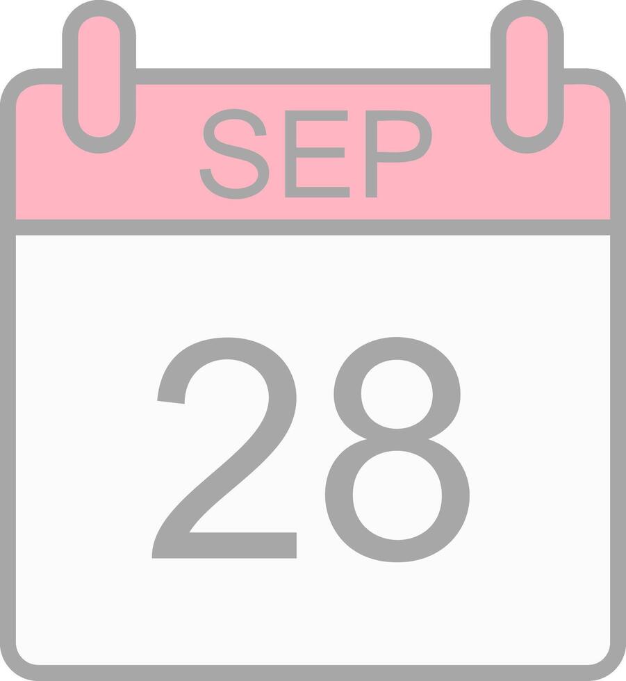 September Line Filled Light Icon vector