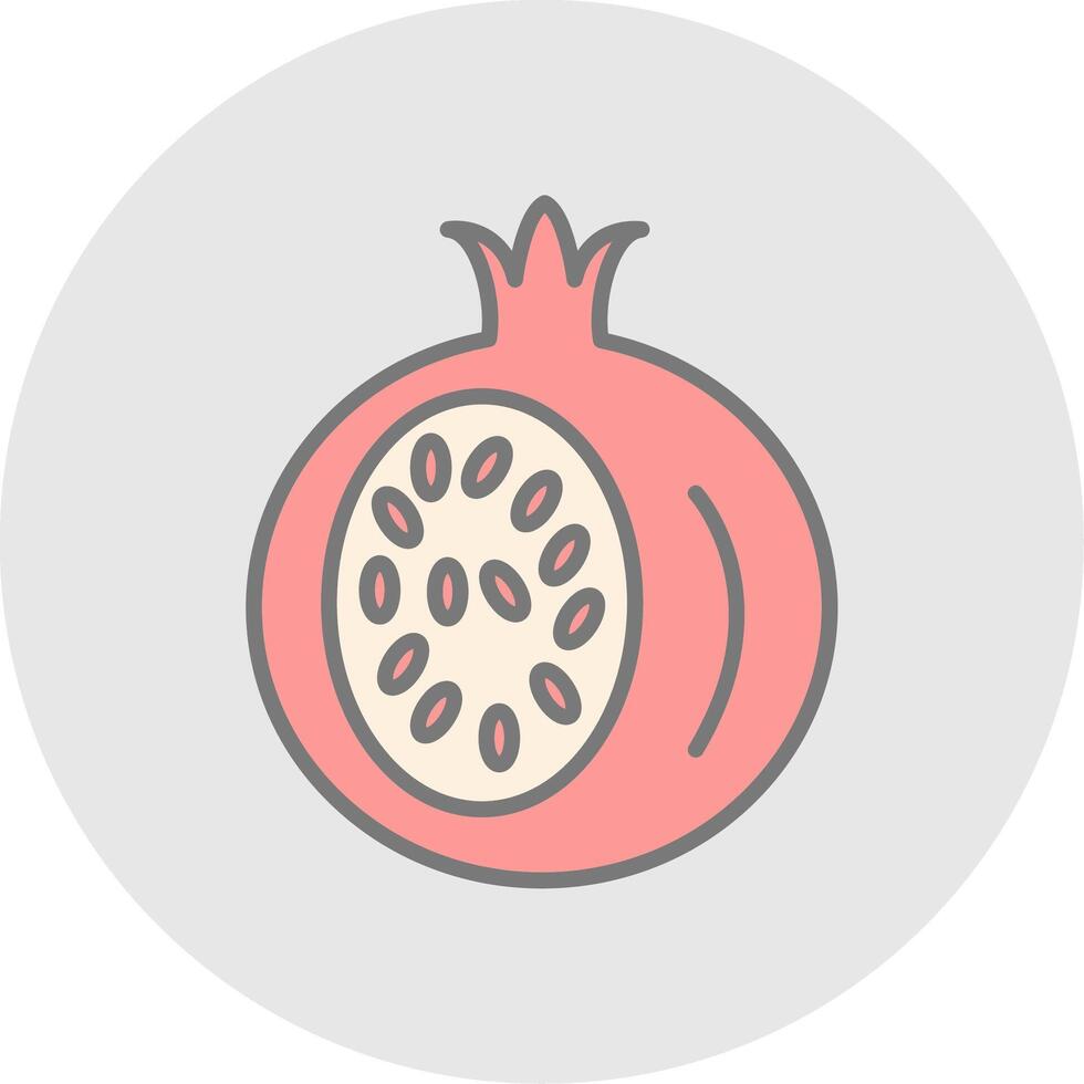 Pomegranate Line Filled Light Icon vector