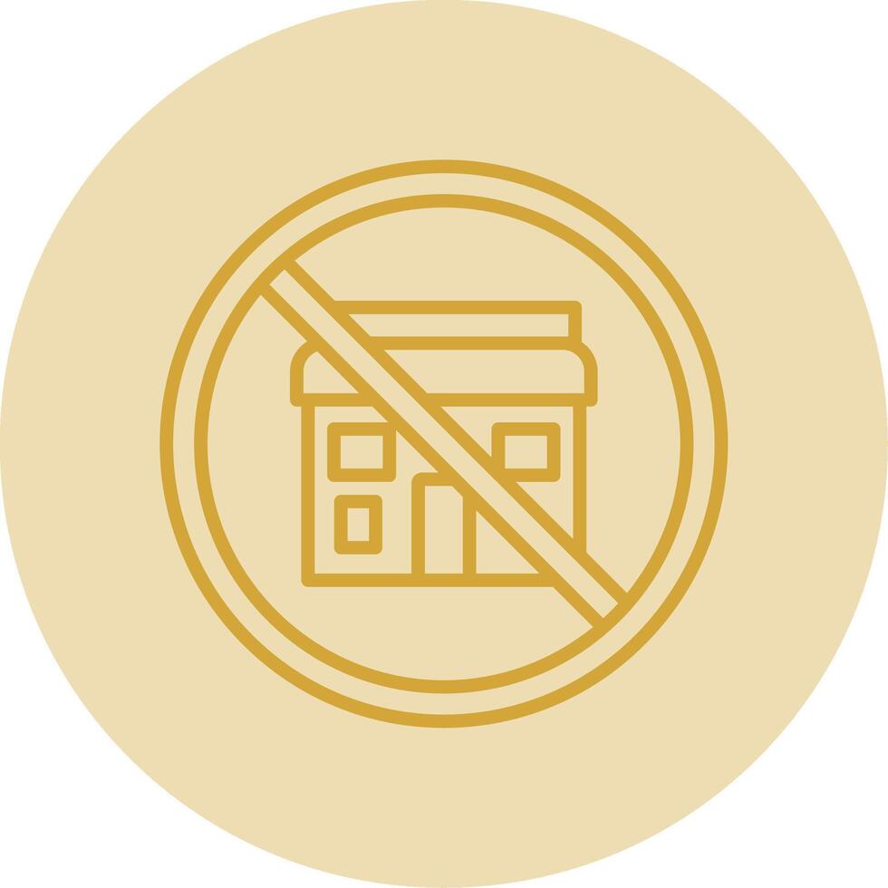 Prohibited Sign Line Yellow Circle Icon vector
