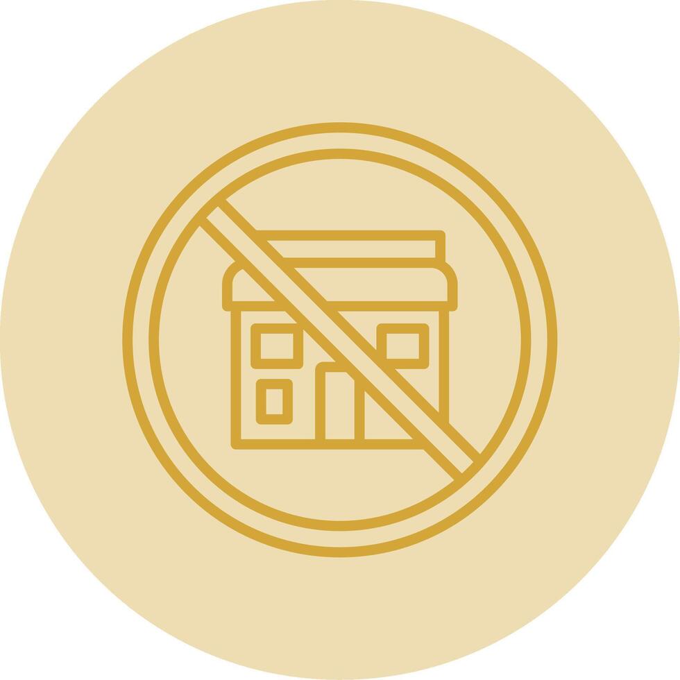 prohibido firmar línea amarillo circulo icono vector