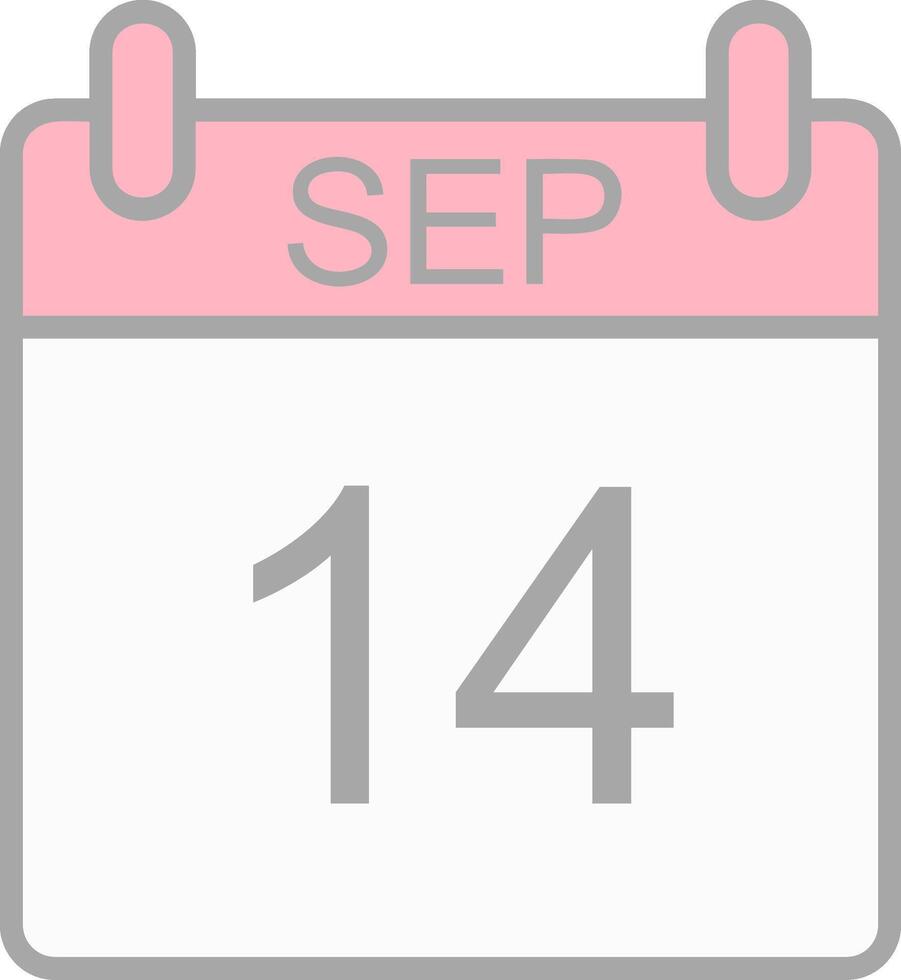 September Line Filled Light Icon vector