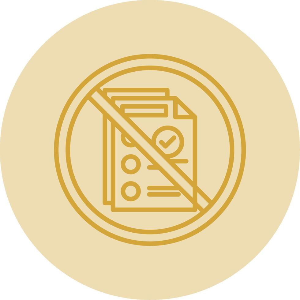 Prohibited Sign Line Yellow Circle Icon vector