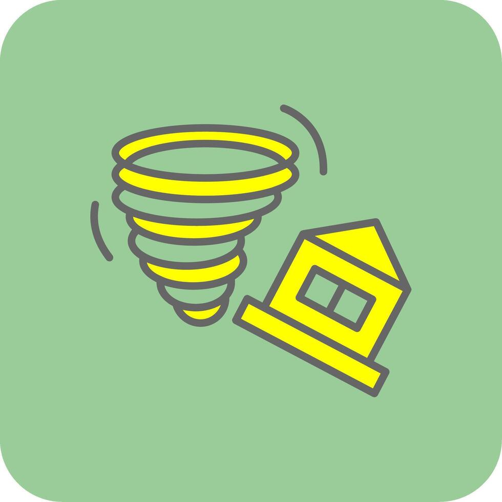Tornado Filled Yellow Icon vector