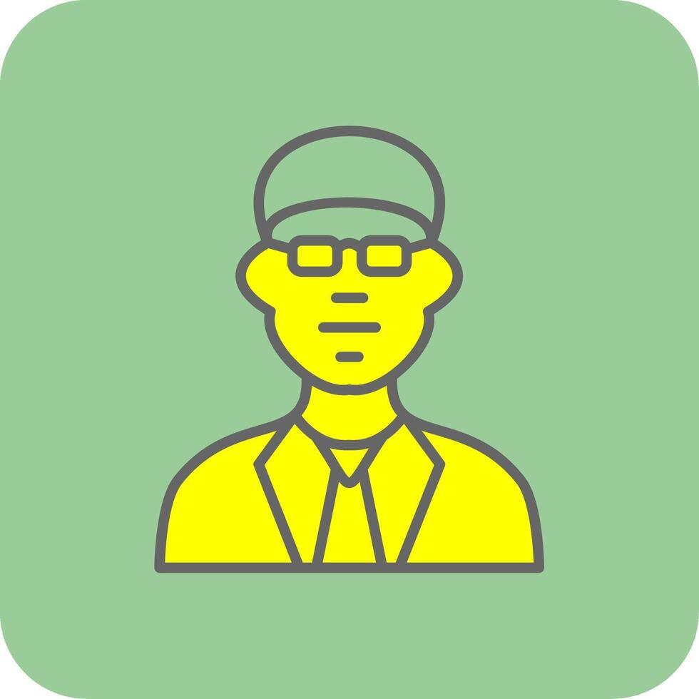 Man Filled Yellow Icon vector