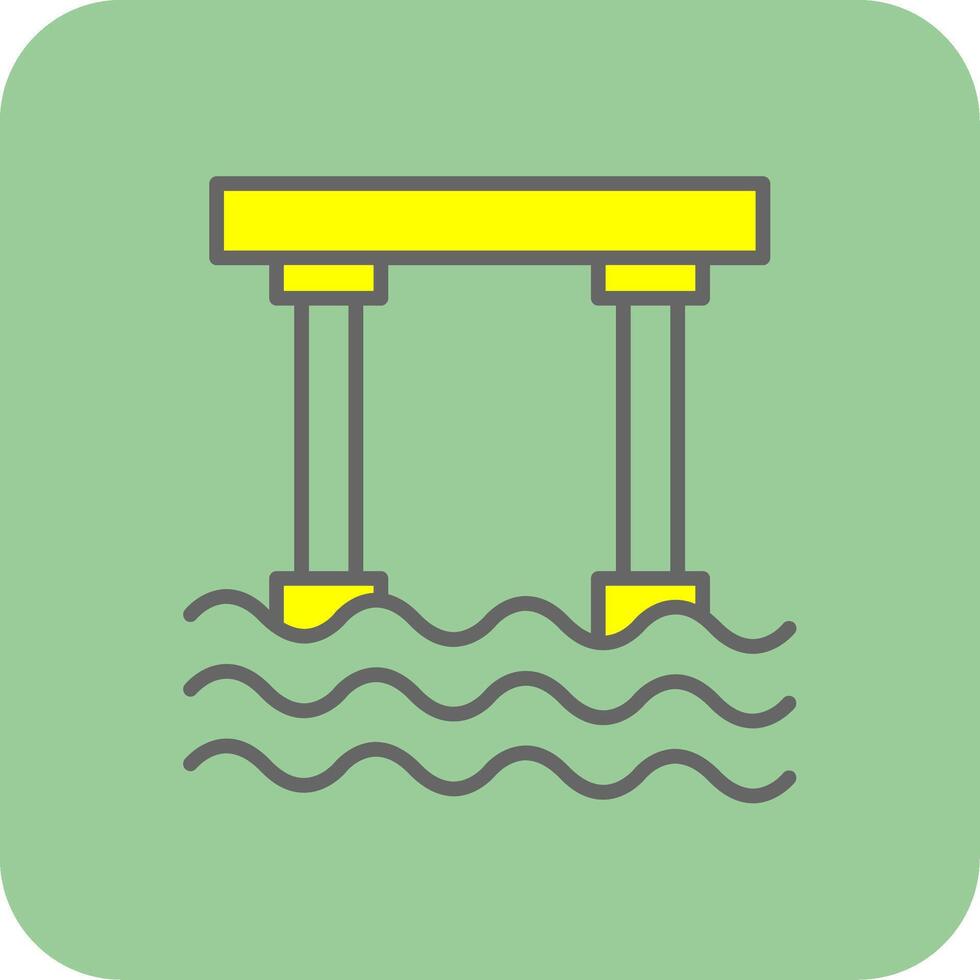 Bridge Filled Yellow Icon vector