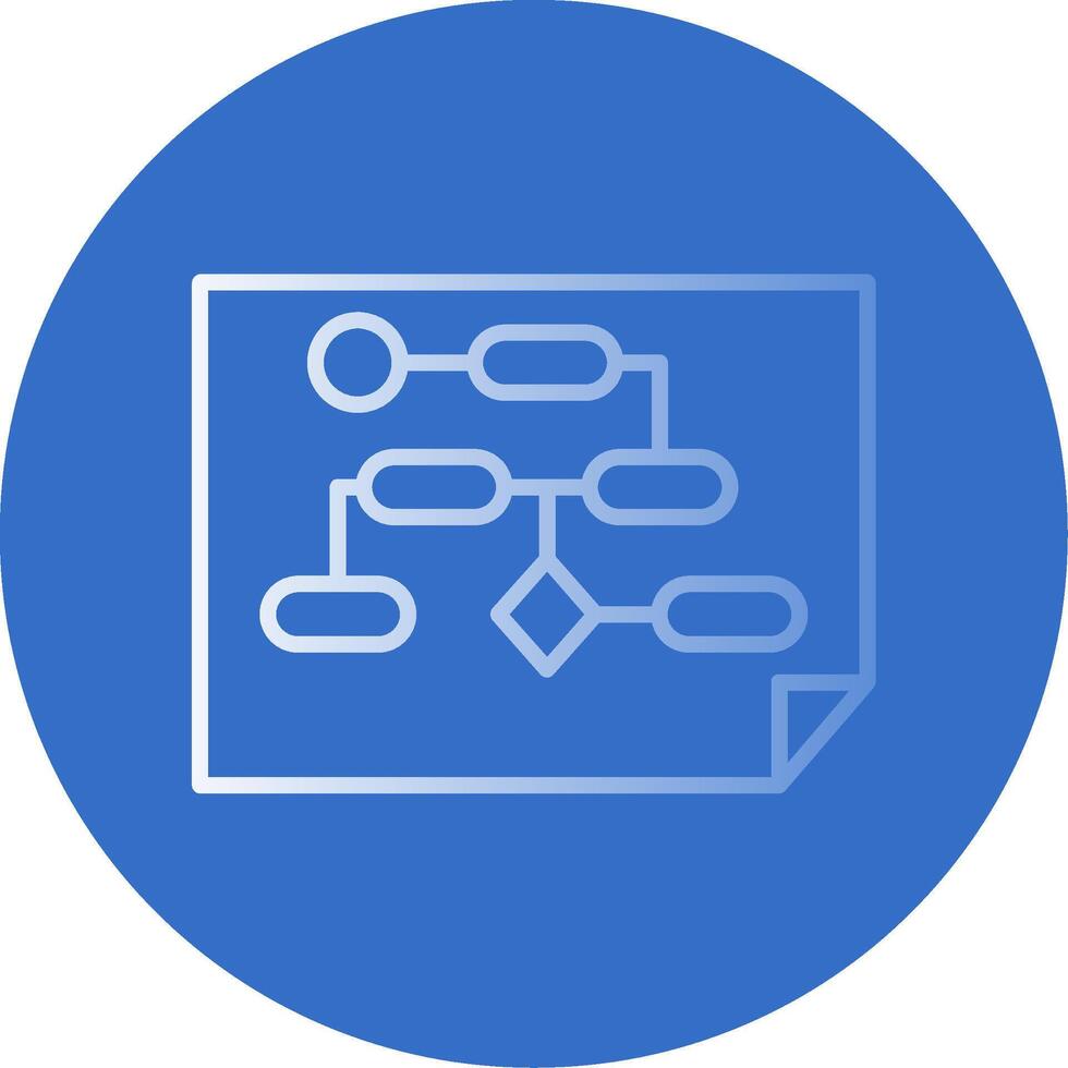 Work Flow Process Flat Bubble Icon vector