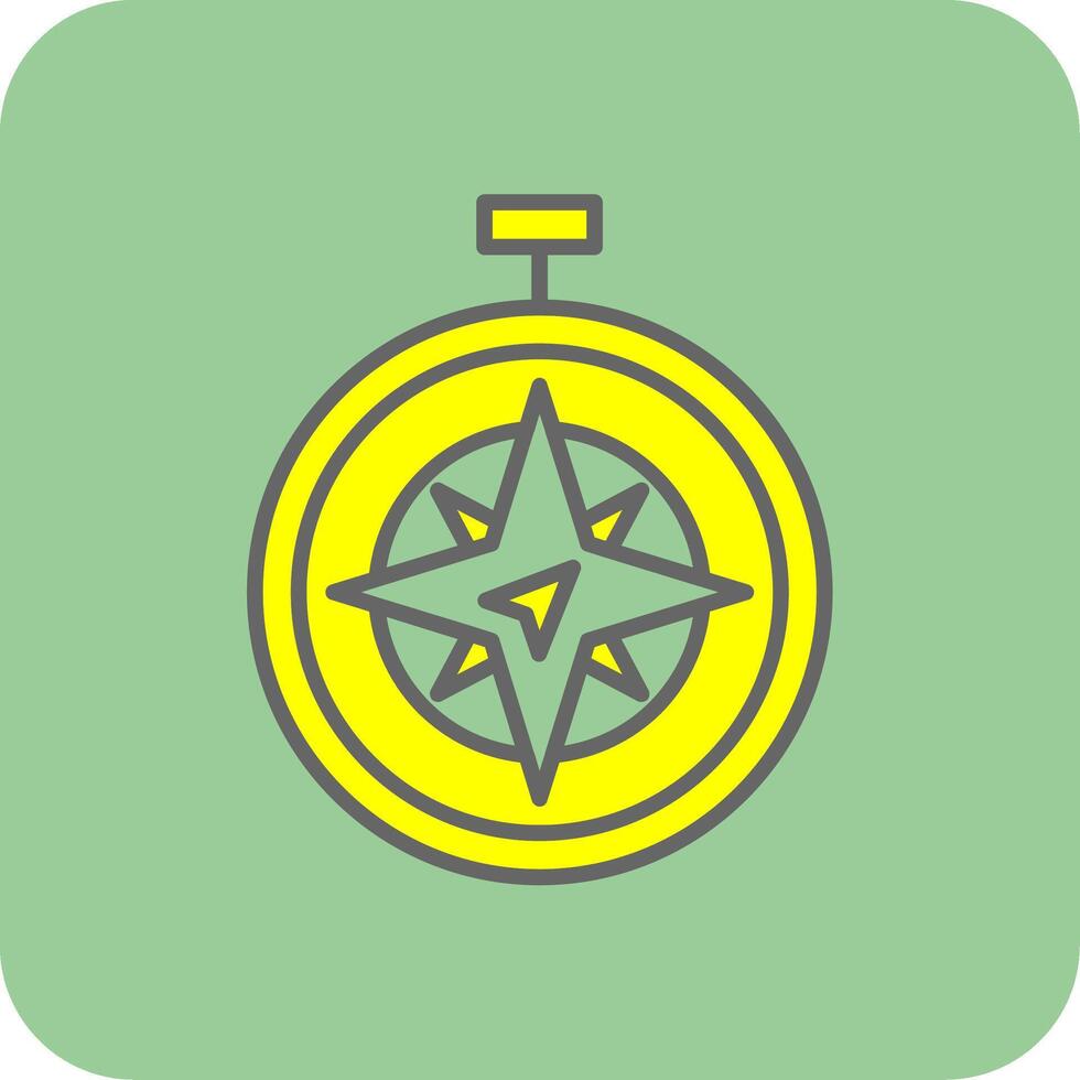 East Filled Yellow Icon vector