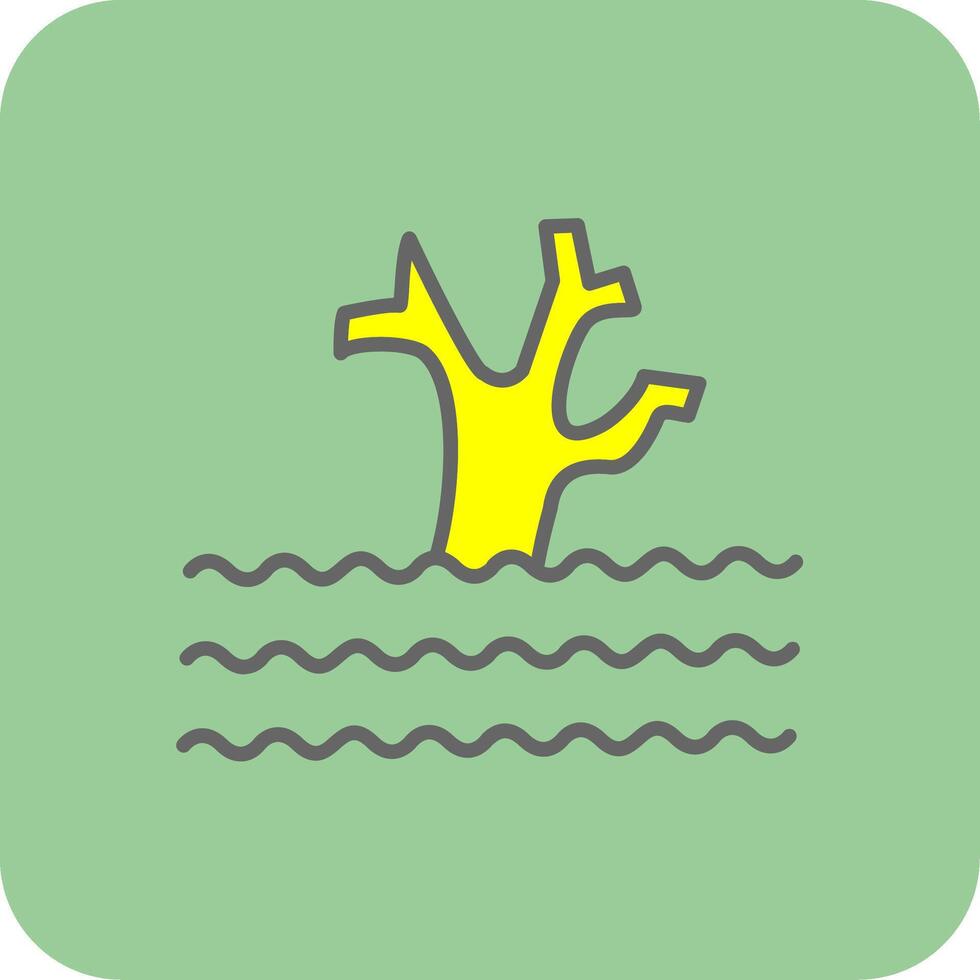 Flood Filled Yellow Icon vector