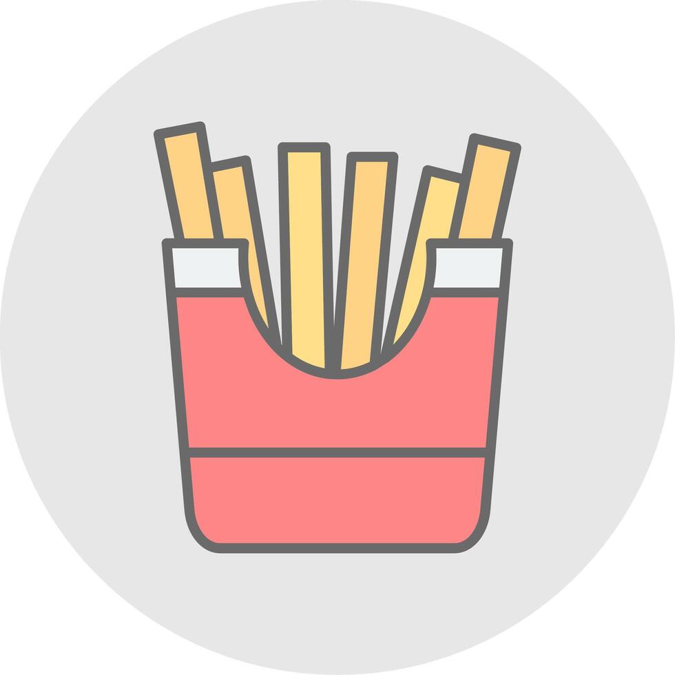 French Fries Line Filled Light Icon vector