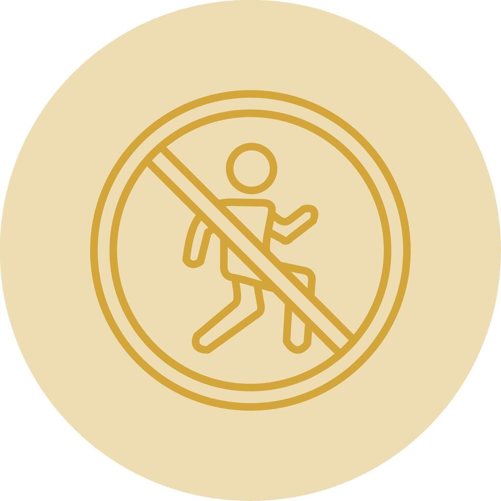 Prohibited Sign Line Yellow Circle Icon vector