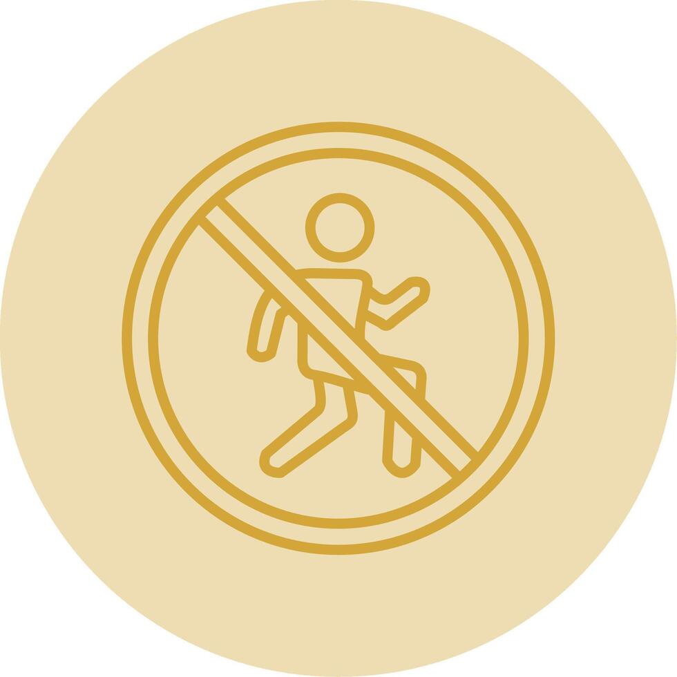 Prohibited Sign Line Yellow Circle Icon vector