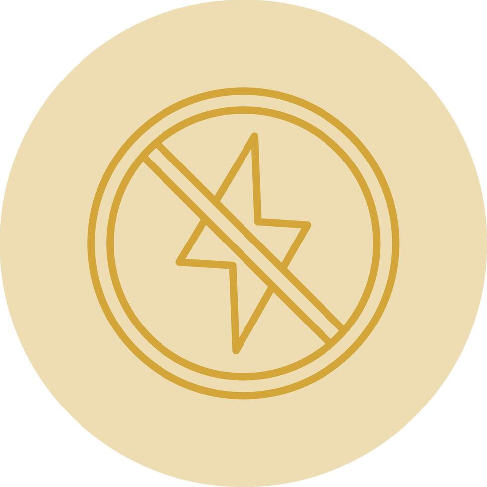 Prohibited Sign Line Yellow Circle Icon vector