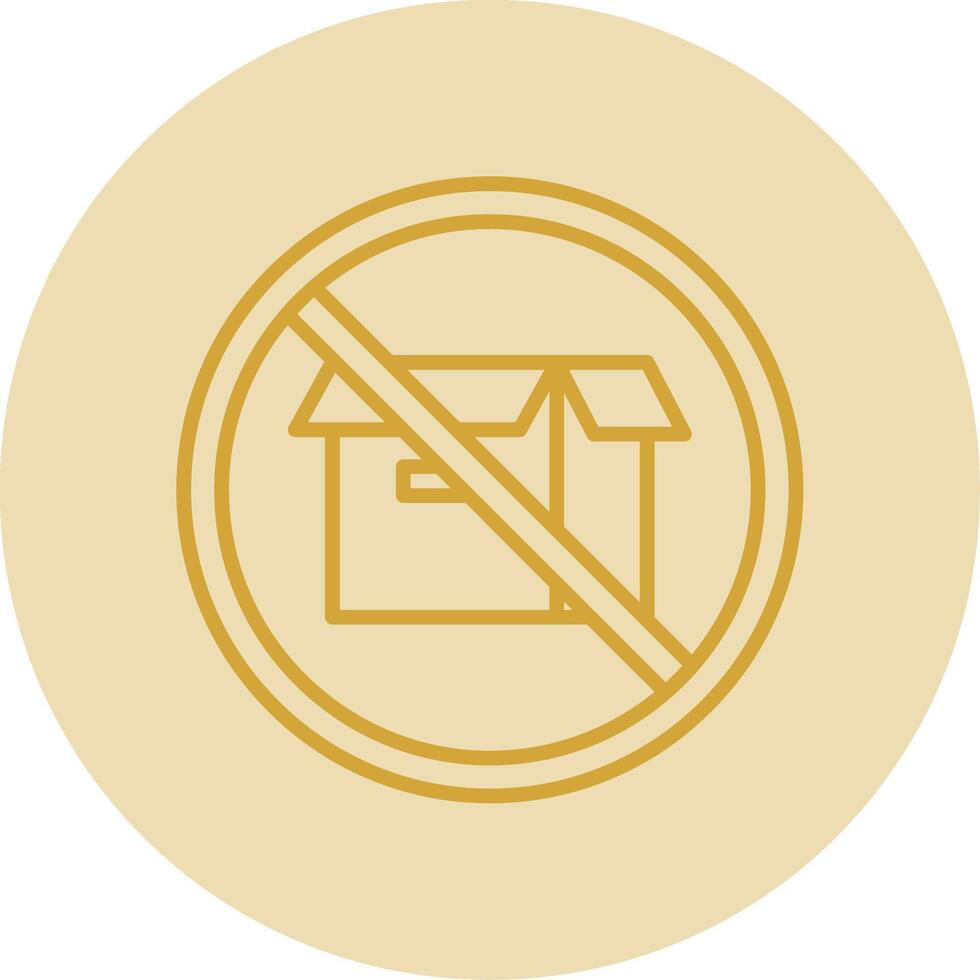 Prohibited Sign Line Yellow Circle Icon vector