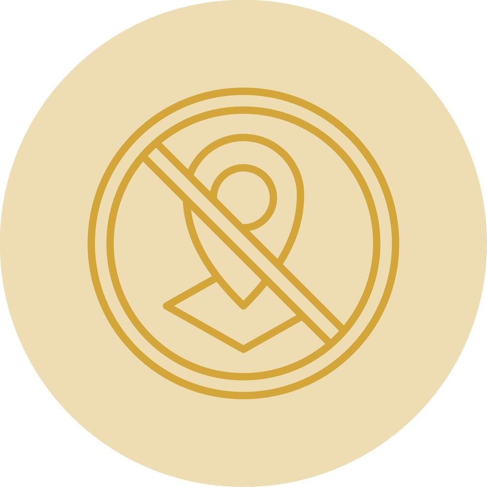 Prohibited Sign Line Yellow Circle Icon vector