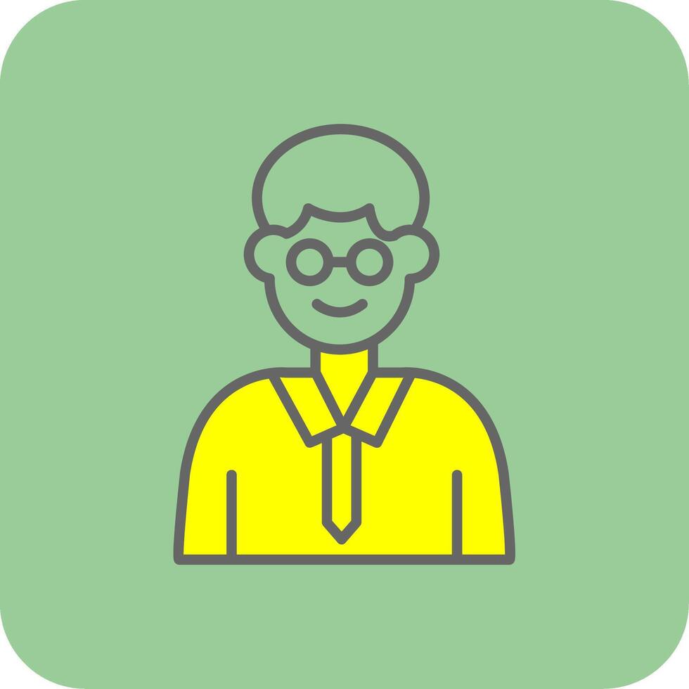 Professor Filled Yellow Icon vector