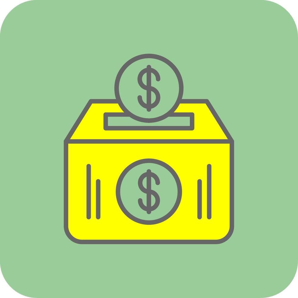 Money Box Filled Yellow Icon vector