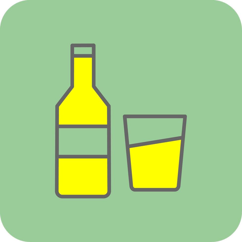 Wine Filled Yellow Icon vector