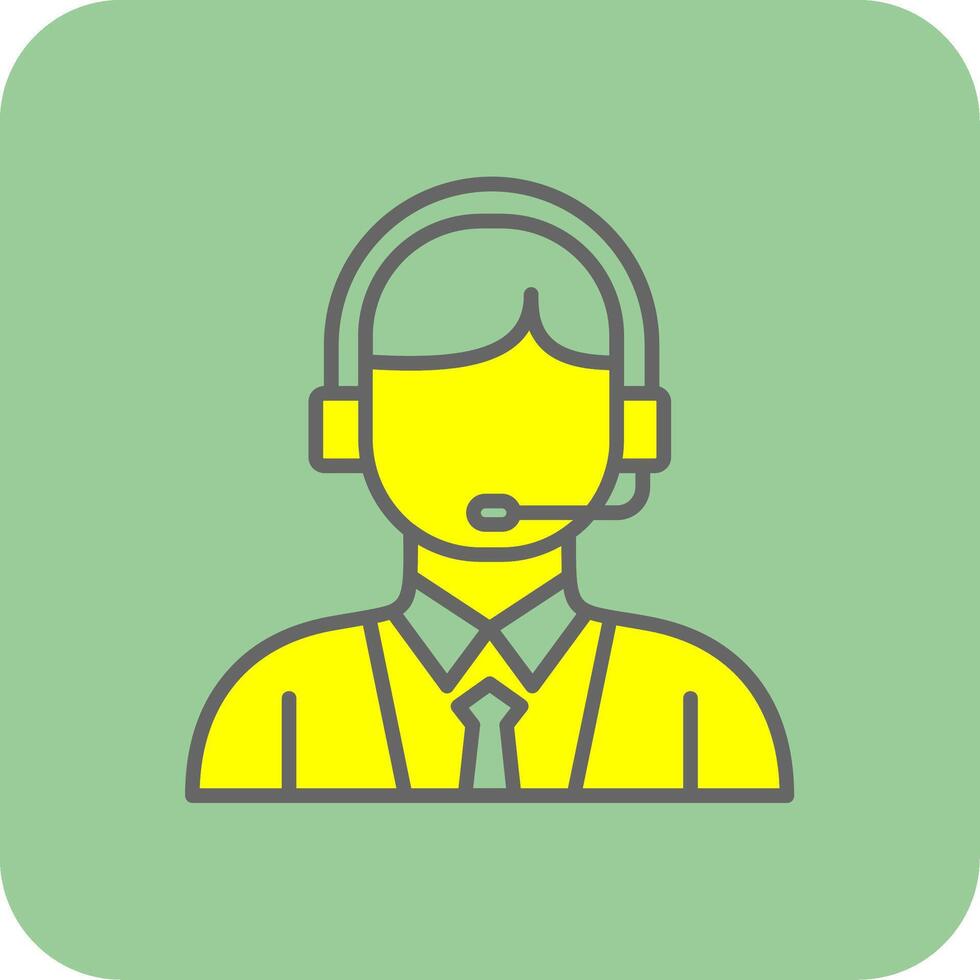 Customer Service Filled Yellow Icon vector