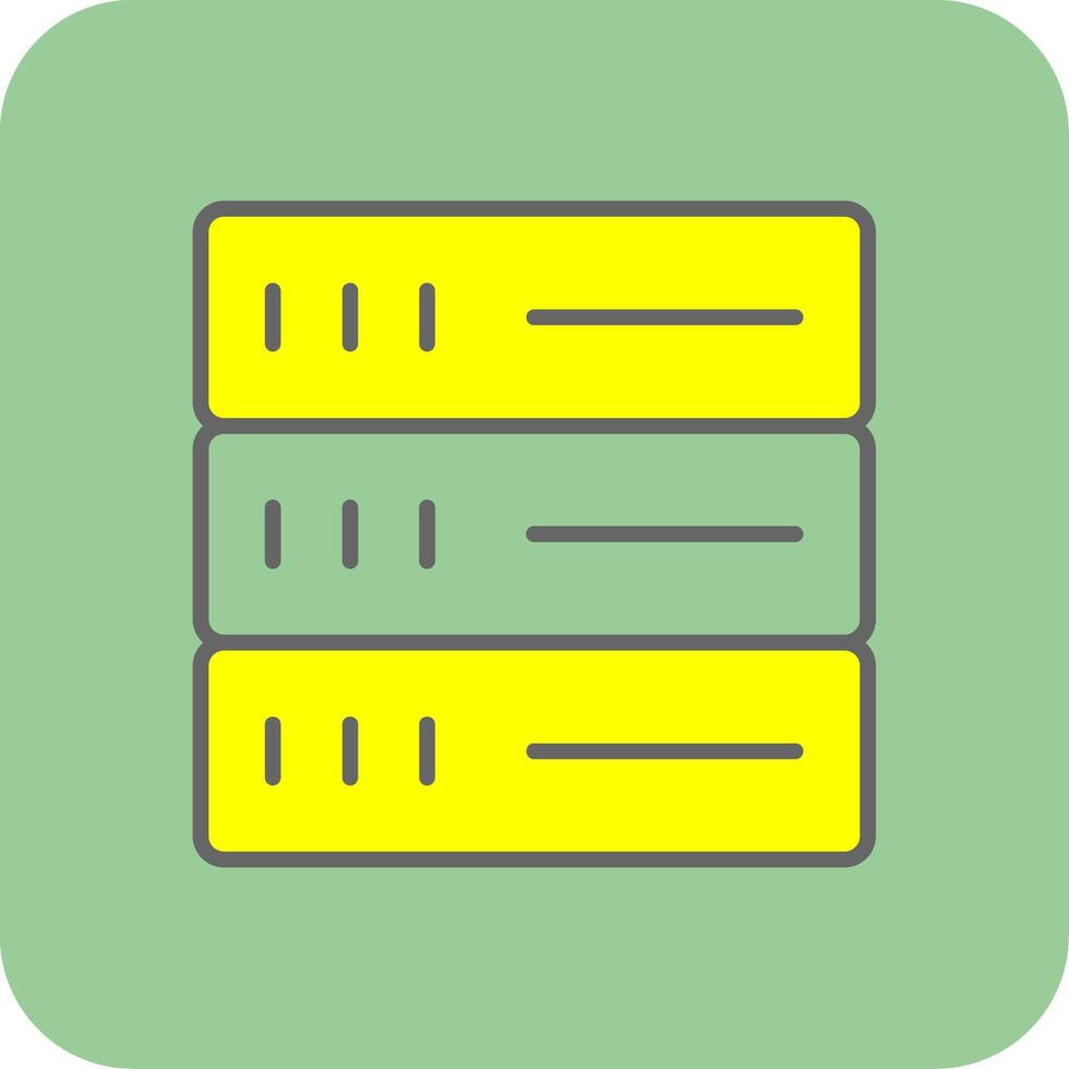Database Filled Yellow Icon vector