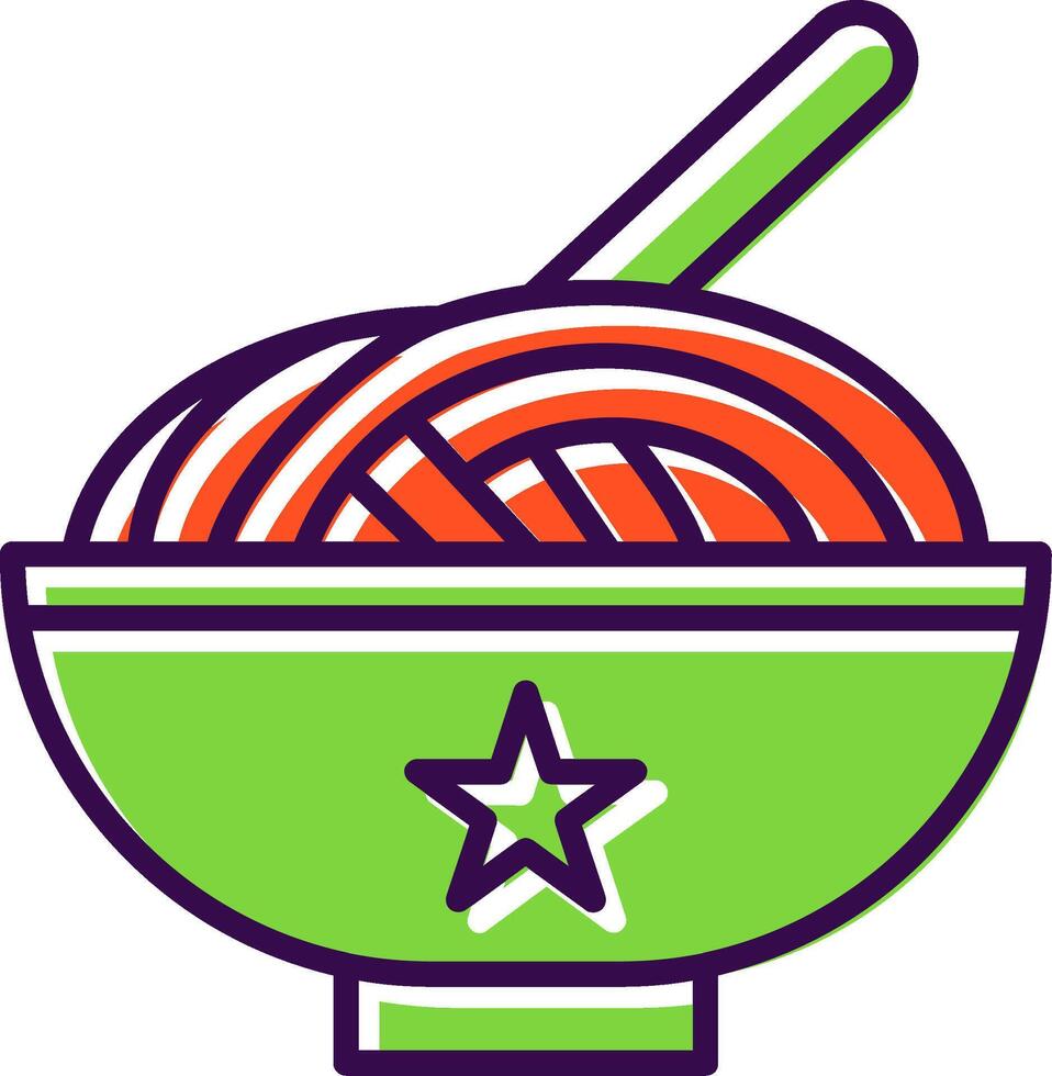 Spaghetti filled Design Icon vector