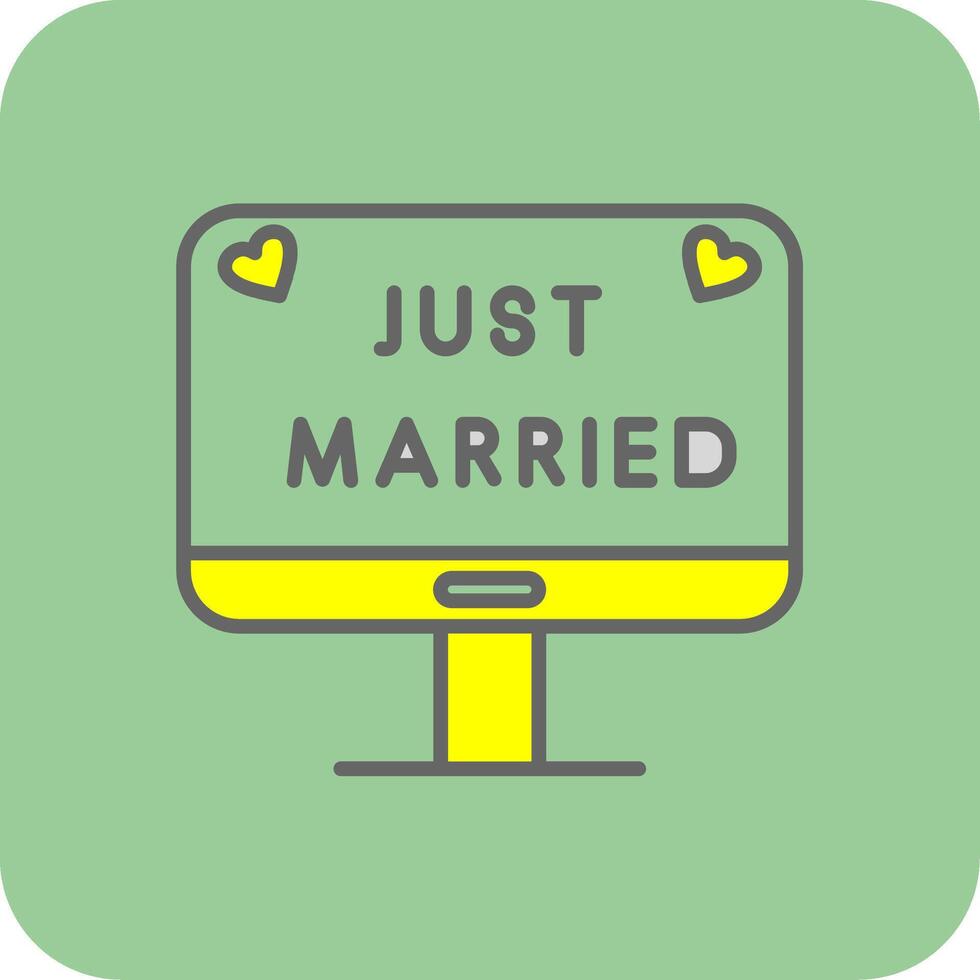 Just Married Filled Yellow Icon vector