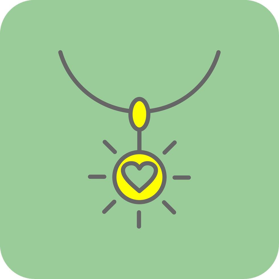 NECLACE Filled Yellow Icon vector